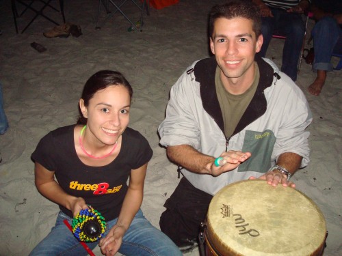 Paul and Sarah Drumming With the Beat